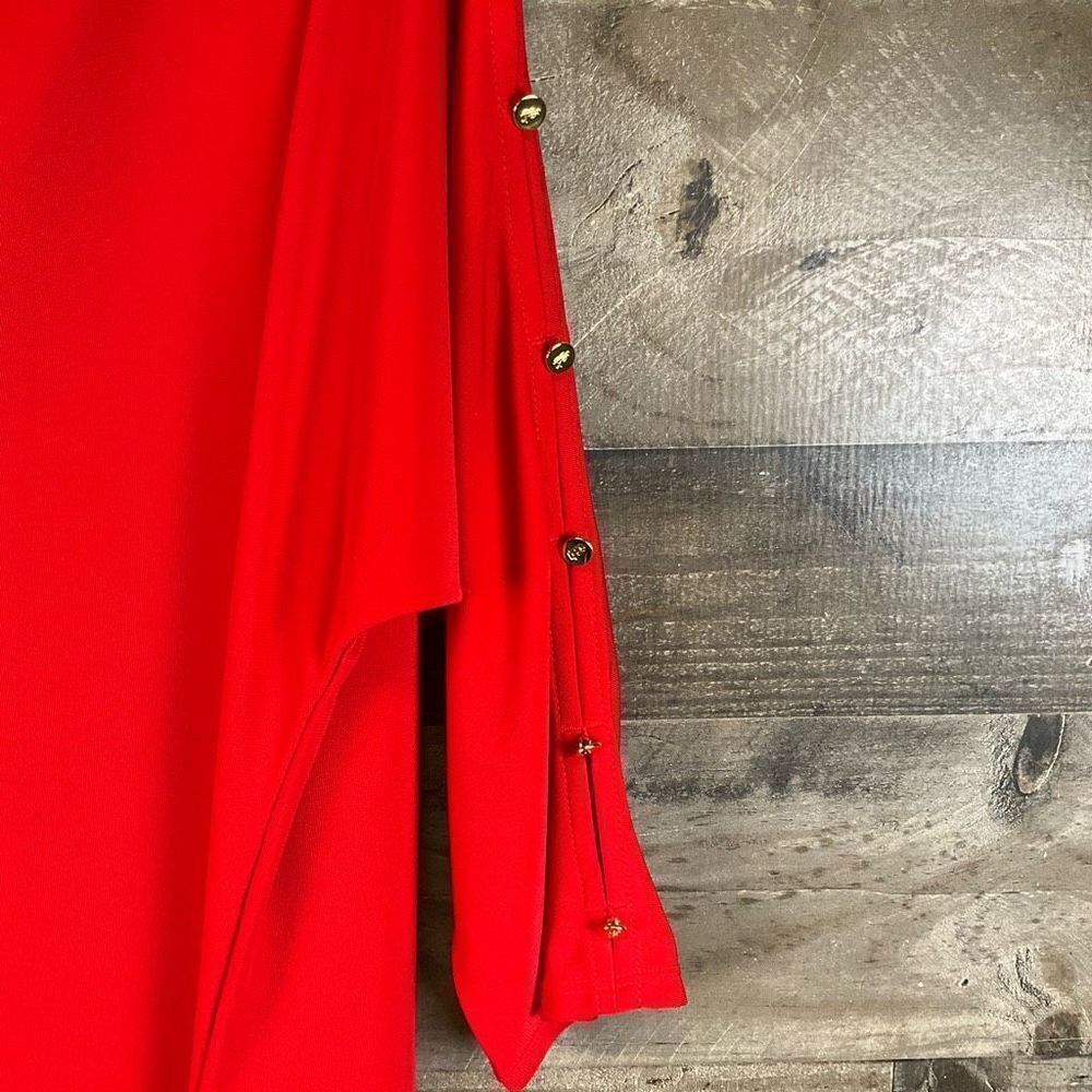 Lauren Ralph Lauren Women’s Size Medium Open Shoulder Dress Red Knee Length - Picture 4 of 7